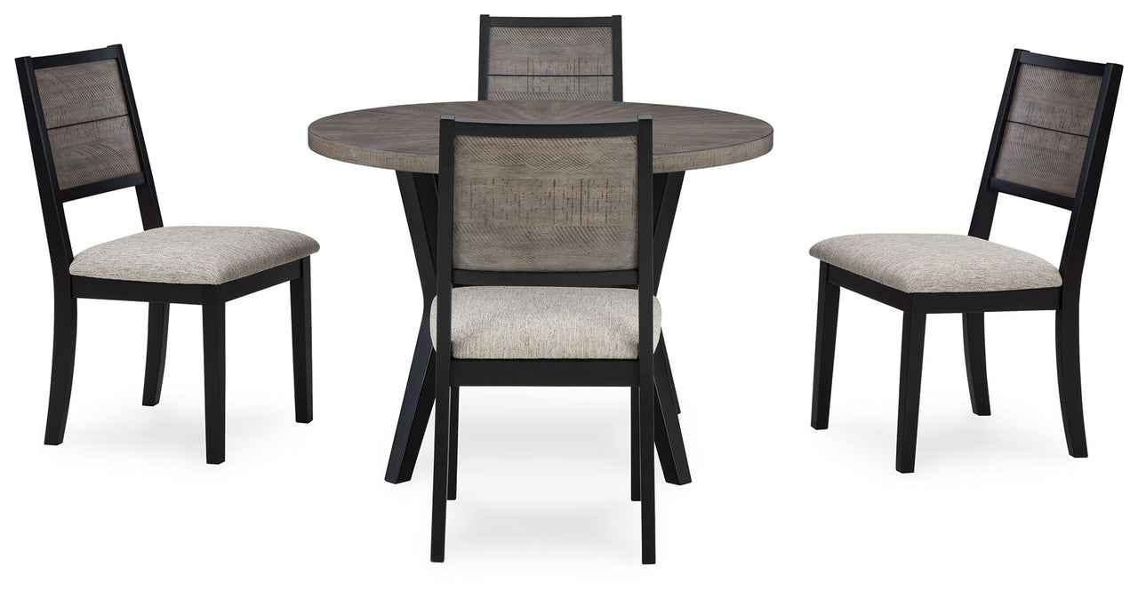 Corloda - Black / Gray - Round Drm Table Set (Set of 5) - Tony's Home Furnishings