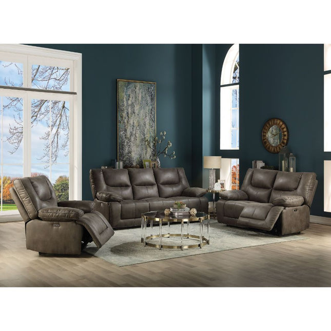 Harumi - Sofa - Gray Leather-Aire - Tony's Home Furnishings