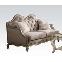 Chelmsford - Loveseat - Beige Fabric & Antique Taupe - Tony's Home Furnishings