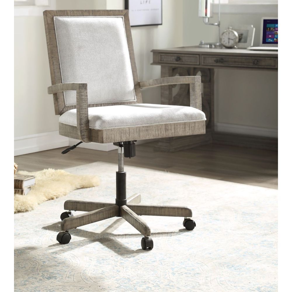 Artesia - Executive Office Chair - Fabric & Salvaged Natural - Tony's Home Furnishings