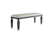 Thumbnail for House - Beatrice Bench - Two Tone Beige Fabric, Charcoal Finish - Tony's Home Furnishings