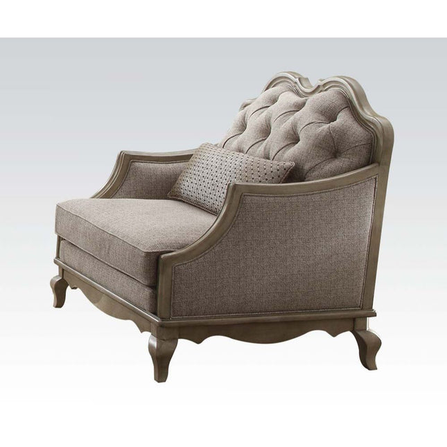 Chelmsford - Chair - Beige Fabric & Antique Taupe - Tony's Home Furnishings