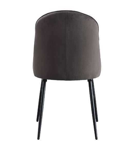 Abraham - Side Chair (Set of 2) - Gray Fabric & Black Finish - Tony's Home Furnishings