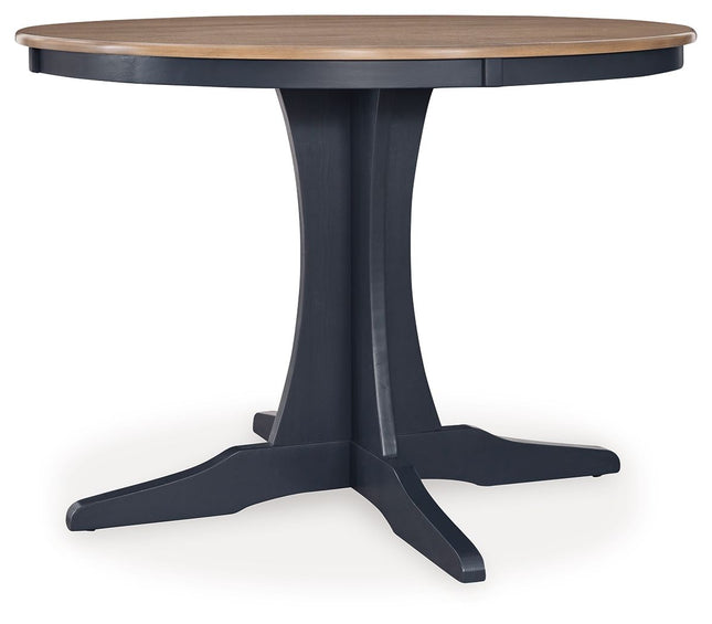 Landocken - Brown / Blue - Round Dining Room Table Signature Design by Ashley® 