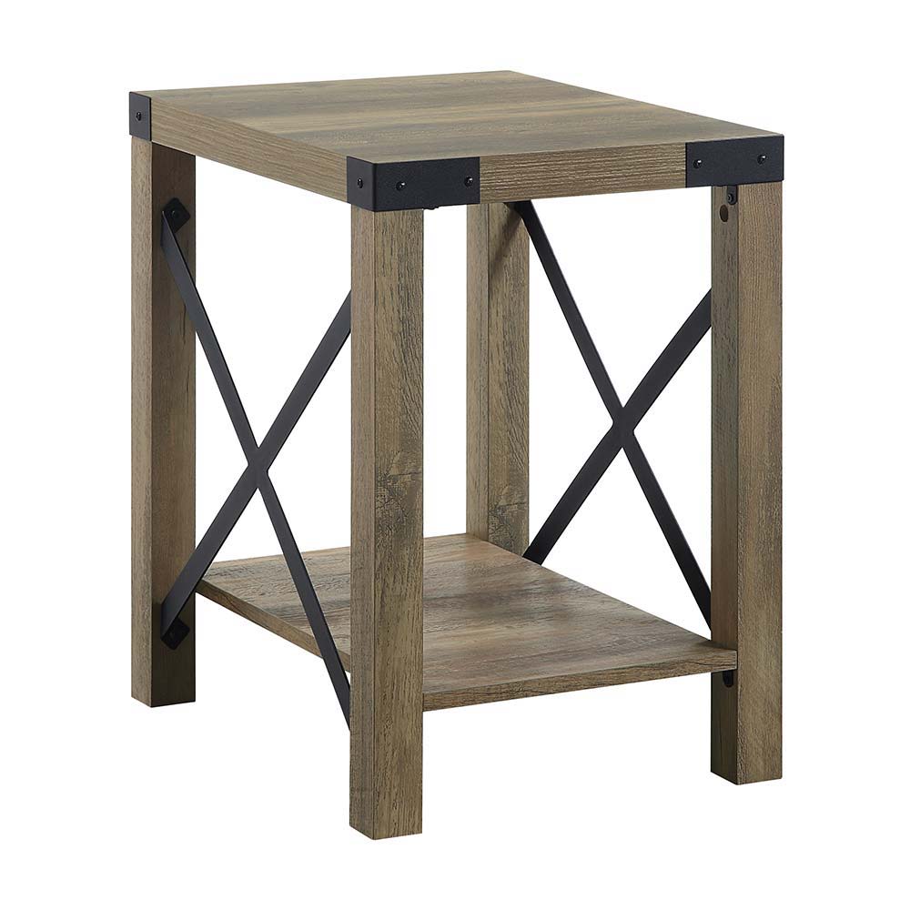 Abiram - End Table - Rustic Oak Finish - Tony's Home Furnishings