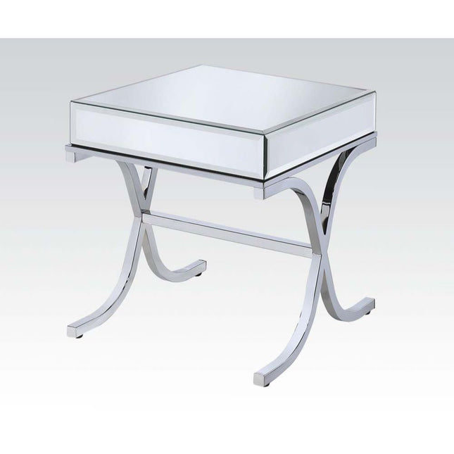 Yuri - End Table - Mirrored Top & Chrome - Tony's Home Furnishings