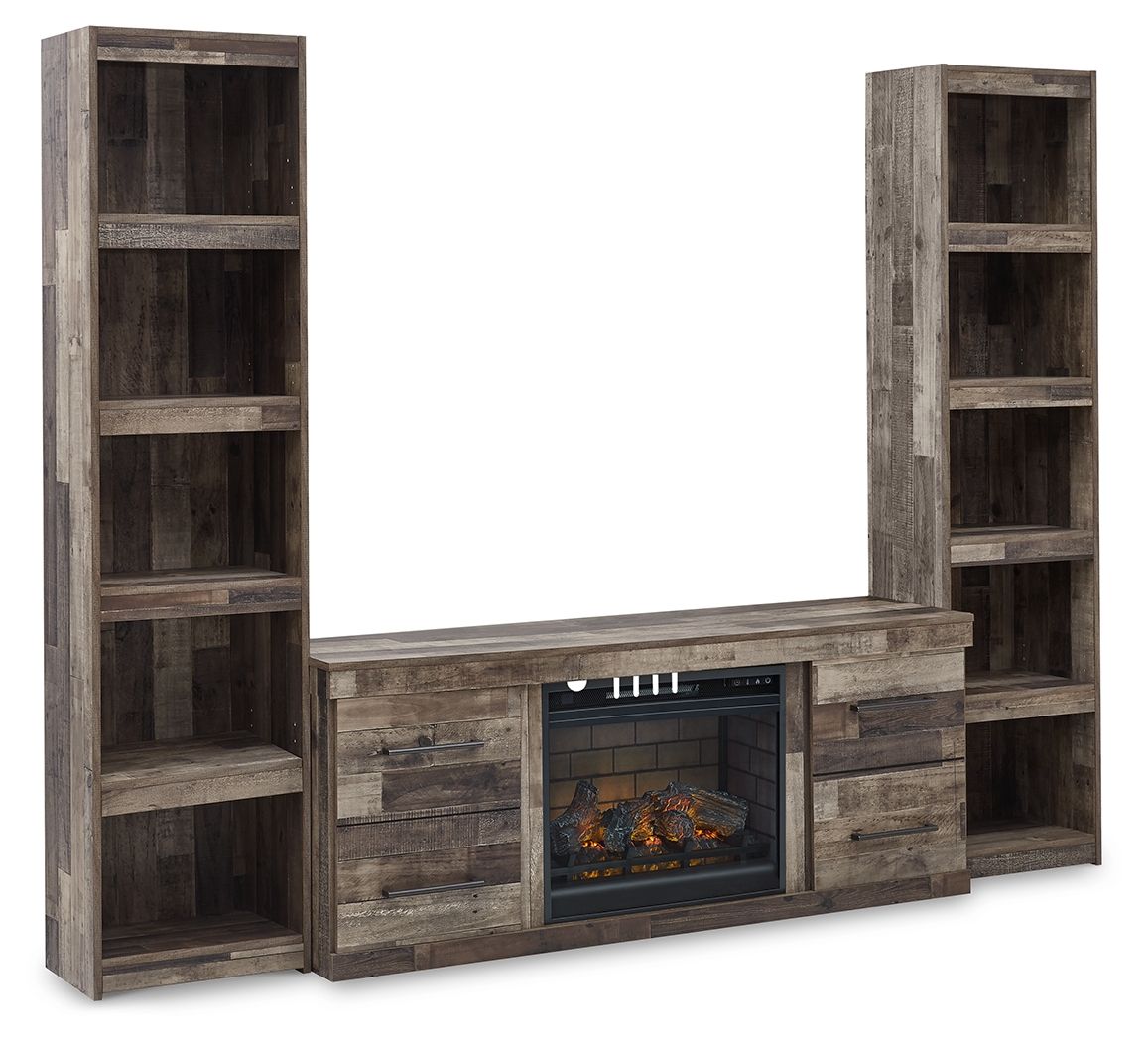 Derekson - Multi Gray - 3-Piece Entertainment Center With Electric Fireplace Tony's Home Furnishings Furniture. Beds. Dressers. Sofas.