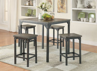 Thumbnail for Percie - Counter Height Set - Dark Antique Oak & Antique Black - Tony's Home Furnishings