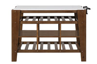 Alaroa - Kitchen Island - Marble & Rustic Brown Finish - Tony's Home Furnishings