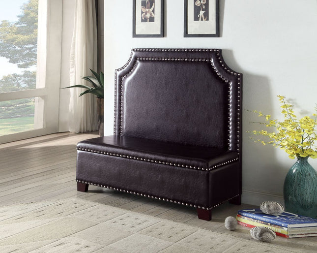 Fadey - Settee - Espresso PU - Tony's Home Furnishings