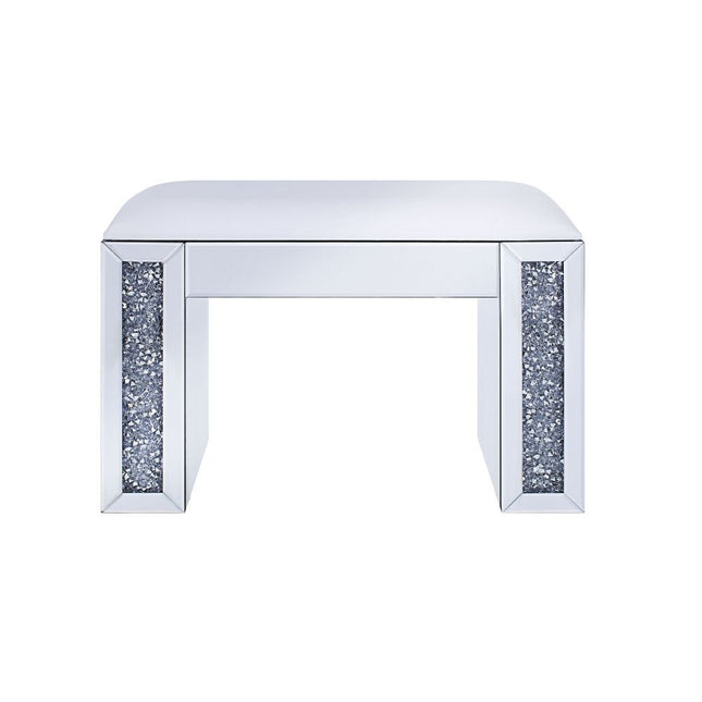 Noralie - Vanity Stool - PU, Mirrored & Faux Diamonds - Tony's Home Furnishings