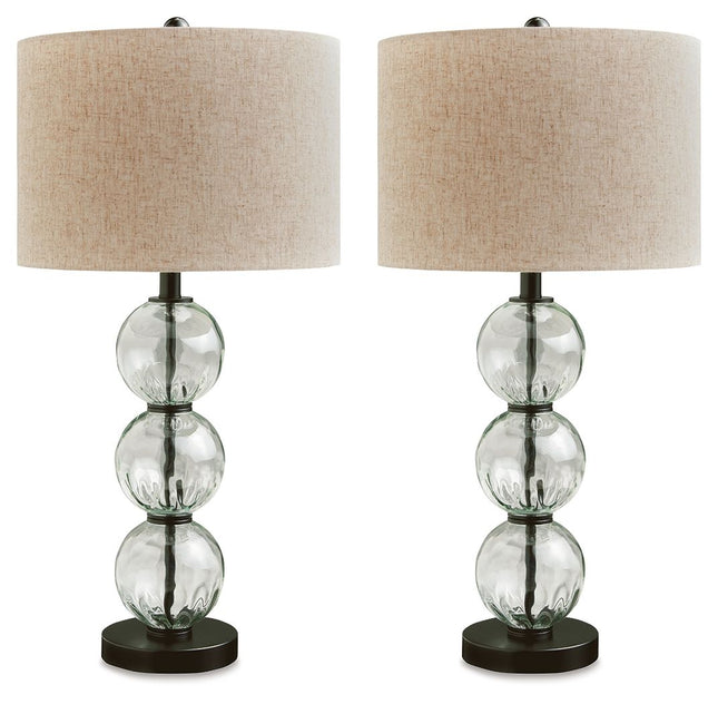 Airbal - Clear / Black - Glass Table Lamp (Set of 2) Signature Design by Ashley® 