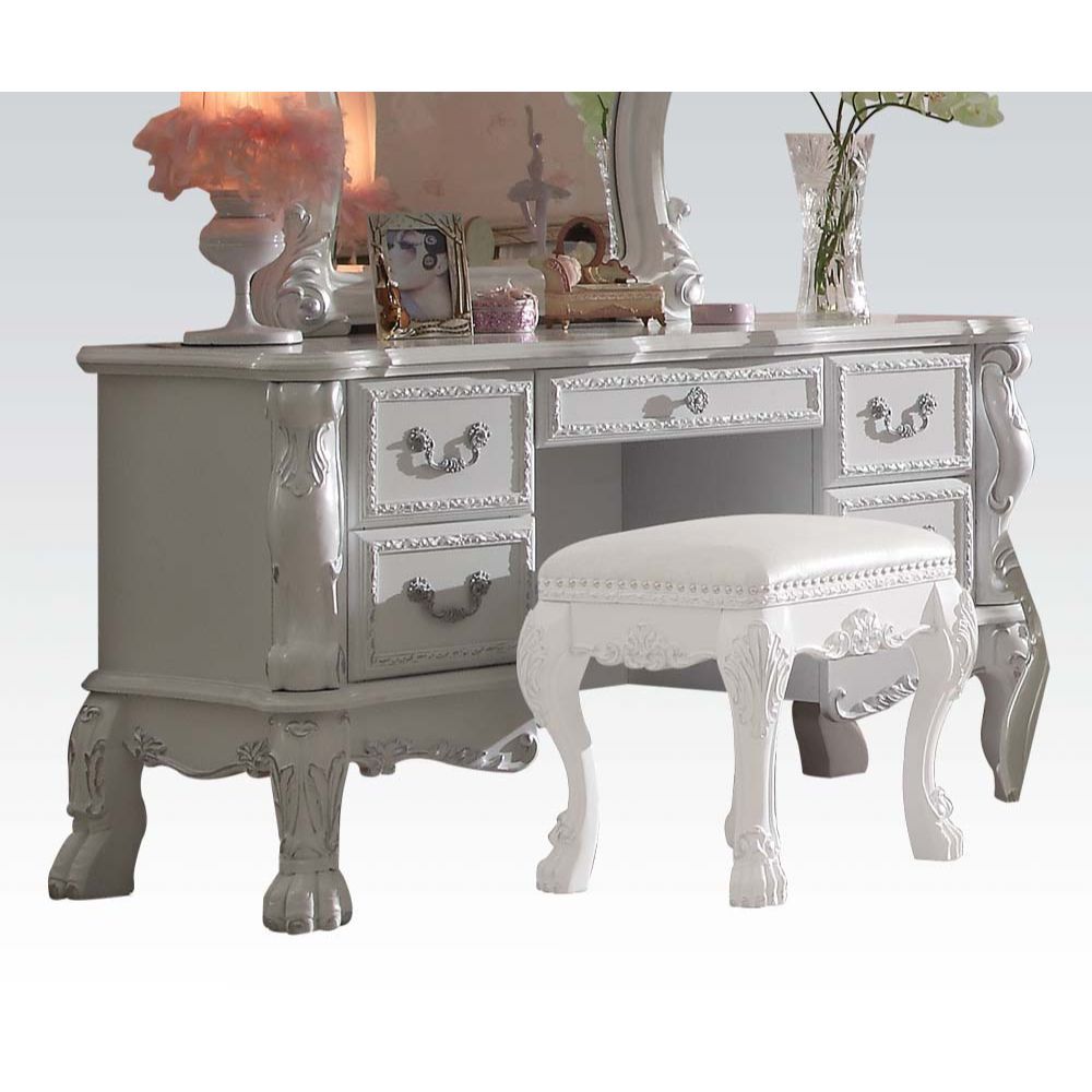 Dresden - Vanity Desk - Antique White - Tony's Home Furnishings
