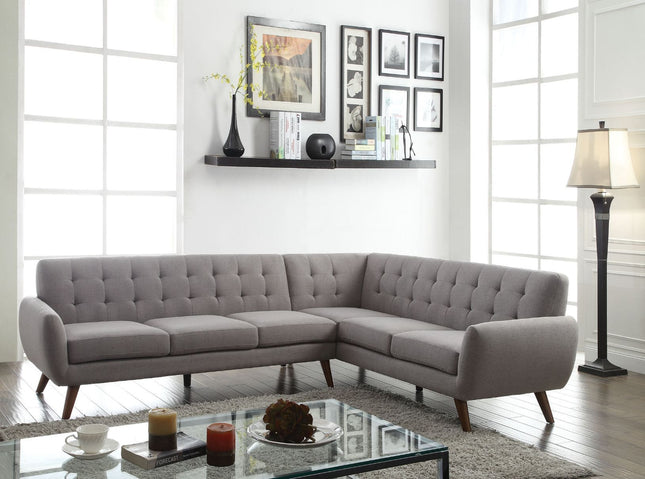 Essick - Sectional Sofa - Light Gray Linen - Tony's Home Furnishings