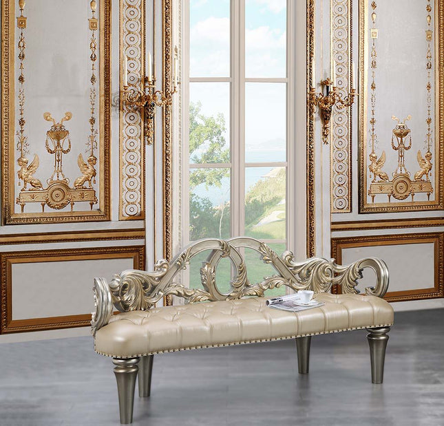 Danae - Bench - Champagne & Gold Finish - Tony's Home Furnishings