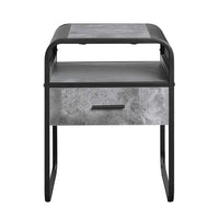 Thumbnail for Raziela - End Table - Concrete Gray & Black Finish - 22