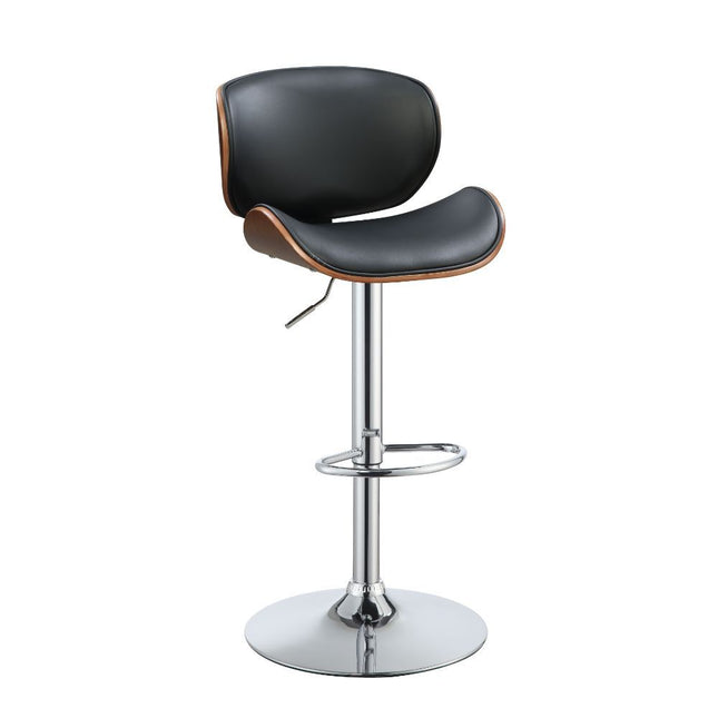 Camila - Stool - Black PU & Walnut - Metal - 45" - Tony's Home Furnishings