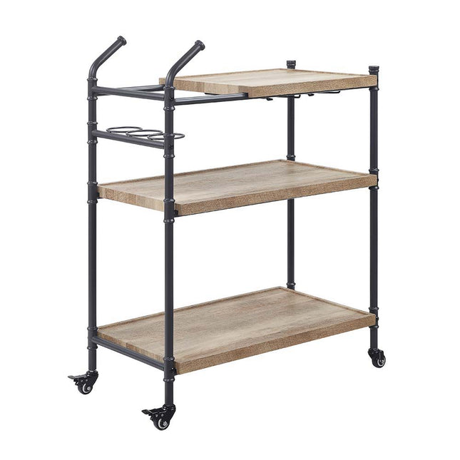 Brantley - Serving Cart - Oak & Sandy Black Finish - Tony's Home Furnishings