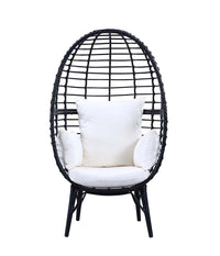 Thumbnail for Penelope - Patio Lounge Chair - Light Gray Fabric & Black Finish - Tony's Home Furnishings