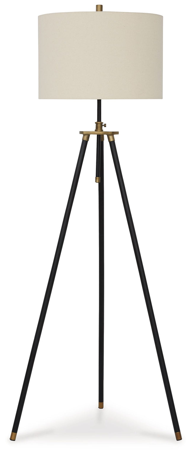 Cashner - Black / Gold Finish - Metal Floor Lamp Signature Design by Ashley® 