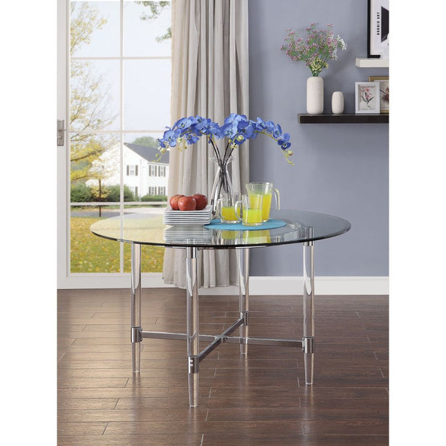 Daire - Dining Table - Chrome & Clear Glass - Tony's Home Furnishings