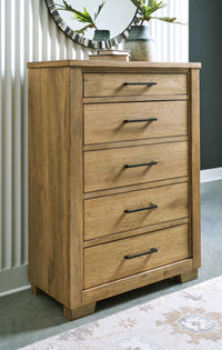 Thumbnail for Galliden - Light Brown - Five Drawer Chest - Tony's Home Furnishings