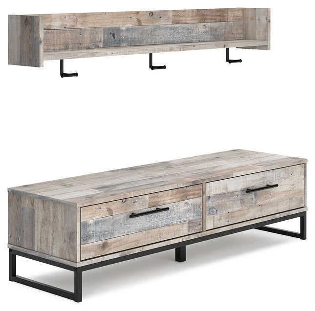 Neilsville - Whitewash - Bench With Coat Rack Signature Design by Ashley® 