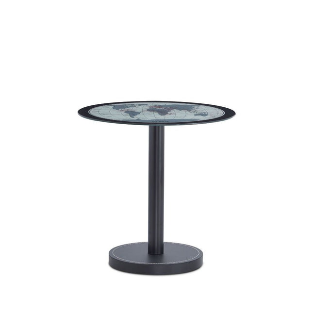 Boli - End Table - Black & Map Glass - Tony's Home Furnishings