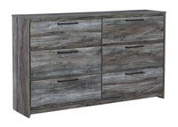Thumbnail for Baystorm - Gray - Six Smooth Drawer Dresser Tony's Home Furnishings Furniture. Beds. Dressers. Sofas.