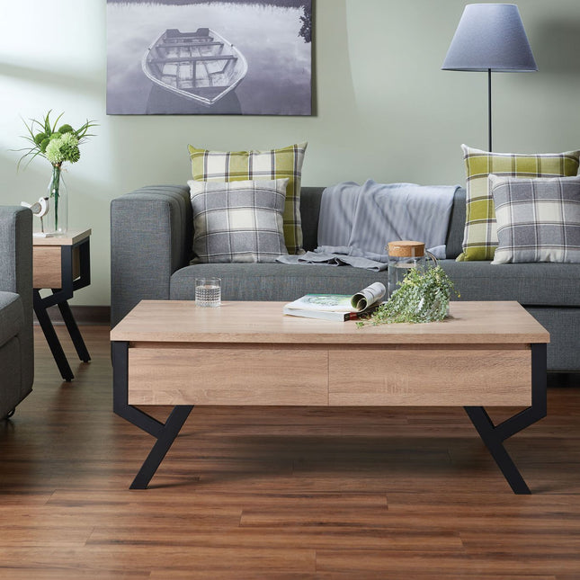 Kalina - Coffee Table - Rustic Natural & Black - Tony's Home Furnishings