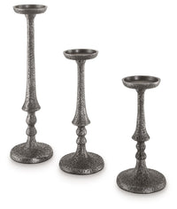 Thumbnail for Eravell - Pewter Finish - Candle Holder Set (Set of 3) Tony's Home Furnishings Furniture. Beds. Dressers. Sofas.
