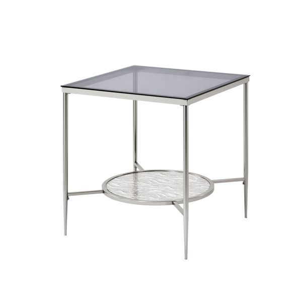 Adelrik - End Table - Glass & Chrome Finish - Tony's Home Furnishings