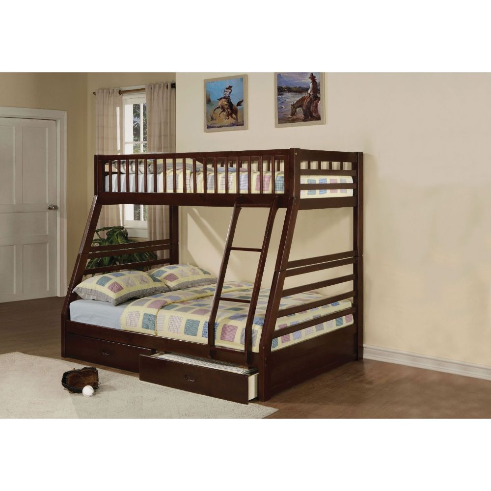 Jason - Twin Over Full Bunk Bed With 2 Drawers - Dark Brown - 79" - Tony's Home Furnishings