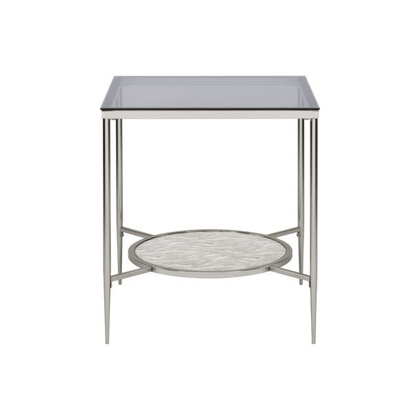 Adelrik - End Table - Glass & Chrome Finish - Tony's Home Furnishings