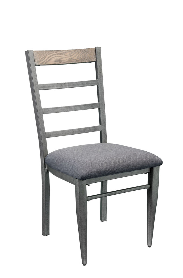 Ornat - Side Chair (Set of 2) - Gray Fabric & Antique Gray - Tony's Home Furnishings