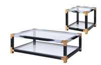 Lafty - End Table - White Brushed & Clear Glass - Tony's Home Furnishings