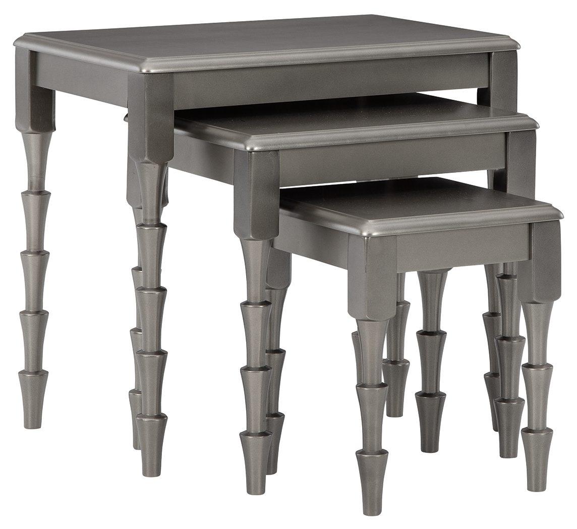 Larkendale - Metallic Gray - Accent Table Set (Set of 3) Tony's Home Furnishings Furniture. Beds. Dressers. Sofas.
