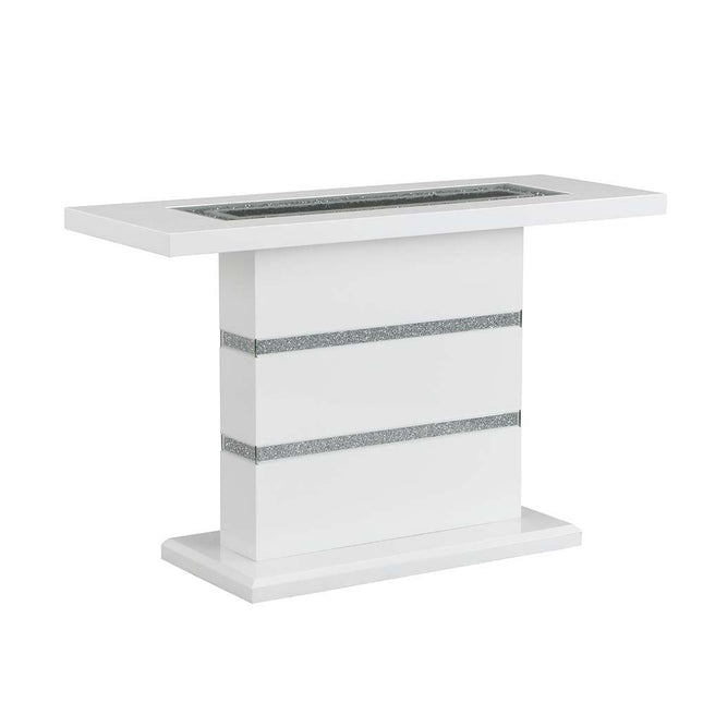 Elizaveta - Console Table - Faux Crystal Diamonds & White High Gloss Finish - Tony's Home Furnishings