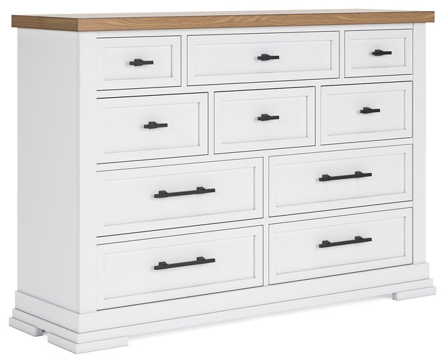 Ashbryn - White / Natural - Dresser - Tony's Home Furnishings