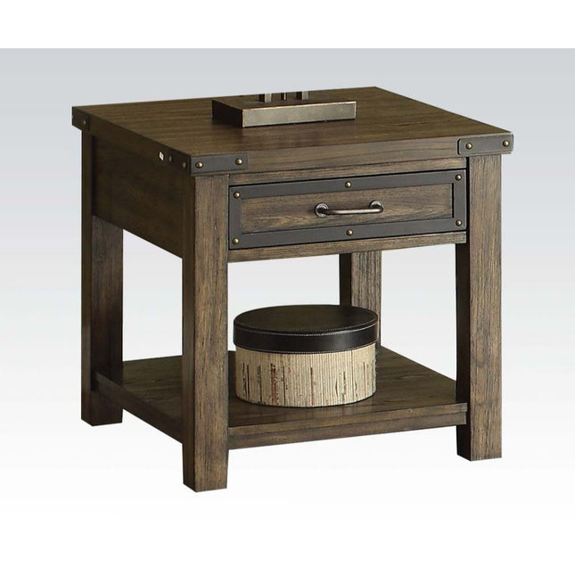 Kailas - End Table - Weathered Dark Oak - Tony's Home Furnishings