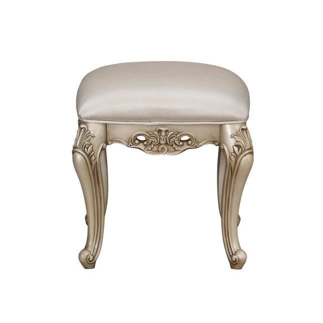 Gorsedd - Vanity Stool - Fabric & Antique White - Tony's Home Furnishings