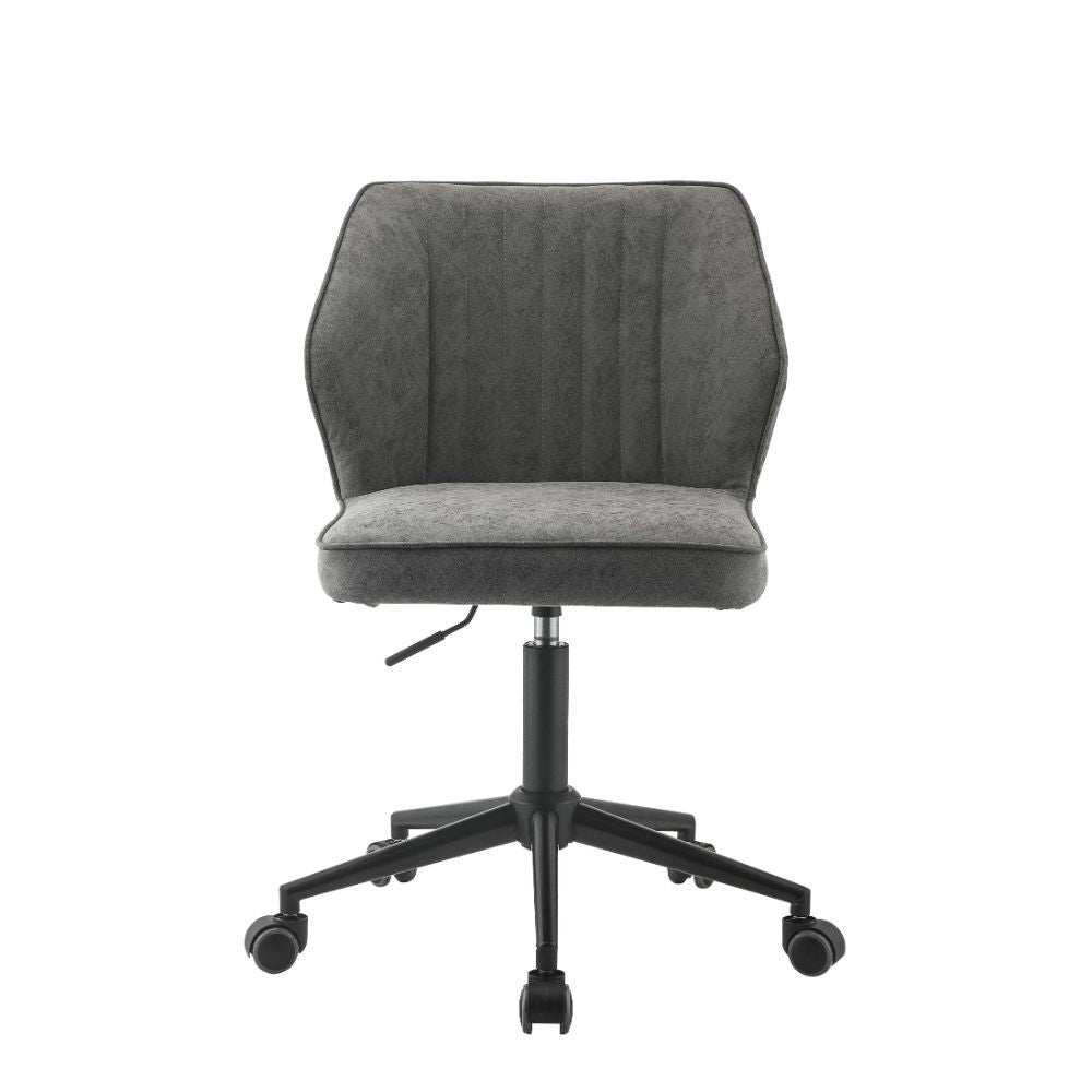 Pakuna - Office Chair - Vintage Gray PU & Black - Tony's Home Furnishings