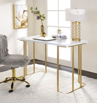 Estie - Writing Desk - White & Gold Finish - Tony's Home Furnishings