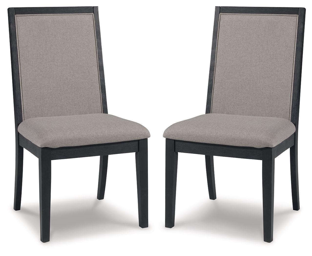 Foyland - Light Gray / Black - Dining Uph Side Chair (Set of 2) Tony's Home Furnishings Furniture. Beds. Dressers. Sofas.