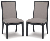 Thumbnail for Foyland - Light Gray / Black - Dining Uph Side Chair (Set of 2) Tony's Home Furnishings Furniture. Beds. Dressers. Sofas.