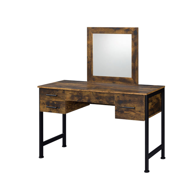 Juvanth - Vanity Desk - Rustic Oak & Black Finish - Tony's Home Furnishings