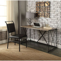 Jodie - Desk - Rustic Oak & Antique Black - Tony's Home Furnishings