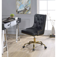 Thumbnail for PUrlie - Office Chair - Black PU & Gold - Tony's Home Furnishings