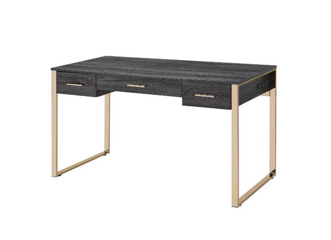 Perle - Writing Desk - Champagne Gold & Black Finish - Tony's Home Furnishings