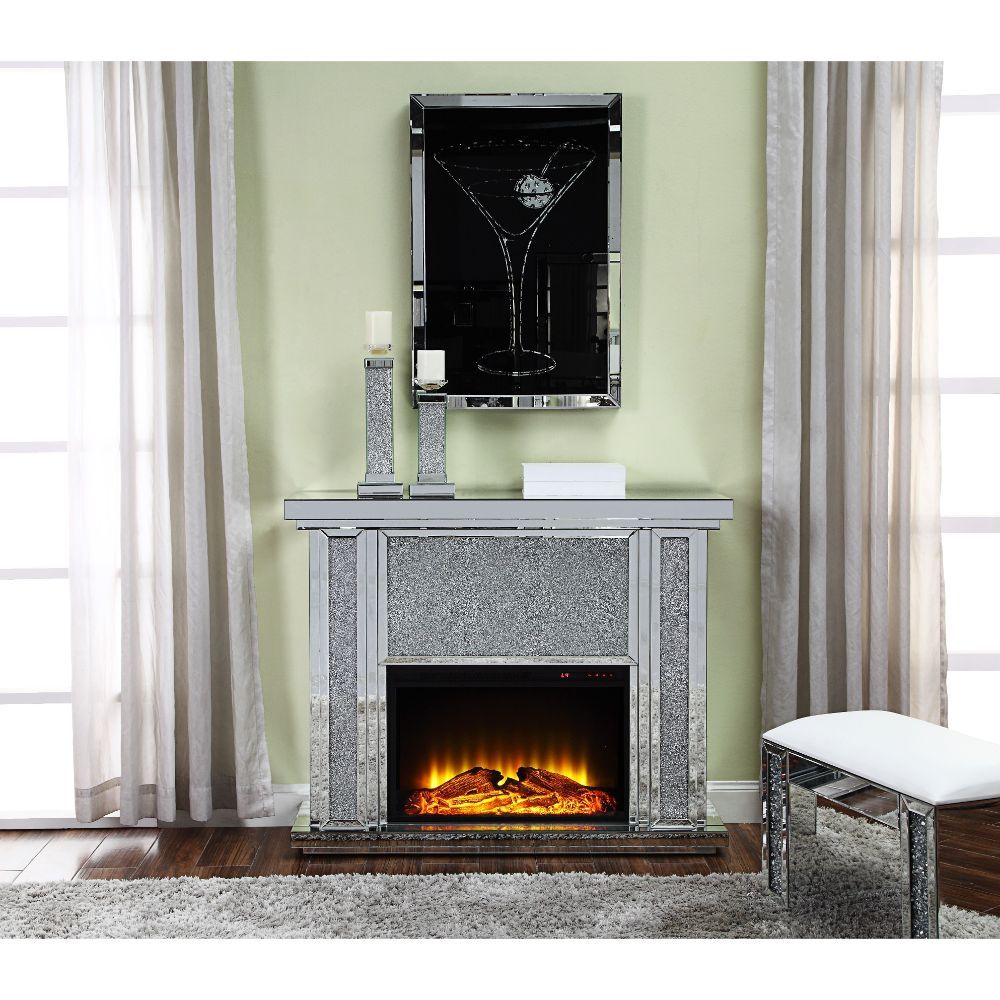 Nowles - Fireplace - Mirrored & Faux Stones - Tony's Home Furnishings